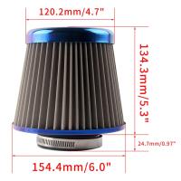 Sistema De Admisión De Aire Automóvil Universal En Acero Inoxidable Filtro De Aire Frío De Cono De Alta Fluidez AF07 Tamaños 60MM 65MM 70MM 75MM - details 1