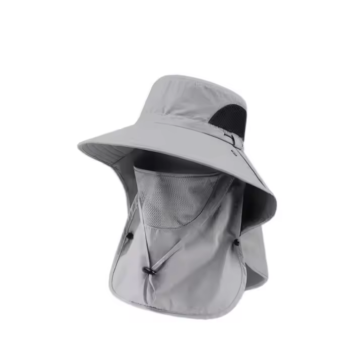 Gorro De Pesca Para Hombres Sombrilla Grande Protección Solar Gorro De Verano Cubrimiento Facial Al Aire Libre Montañismo - 1