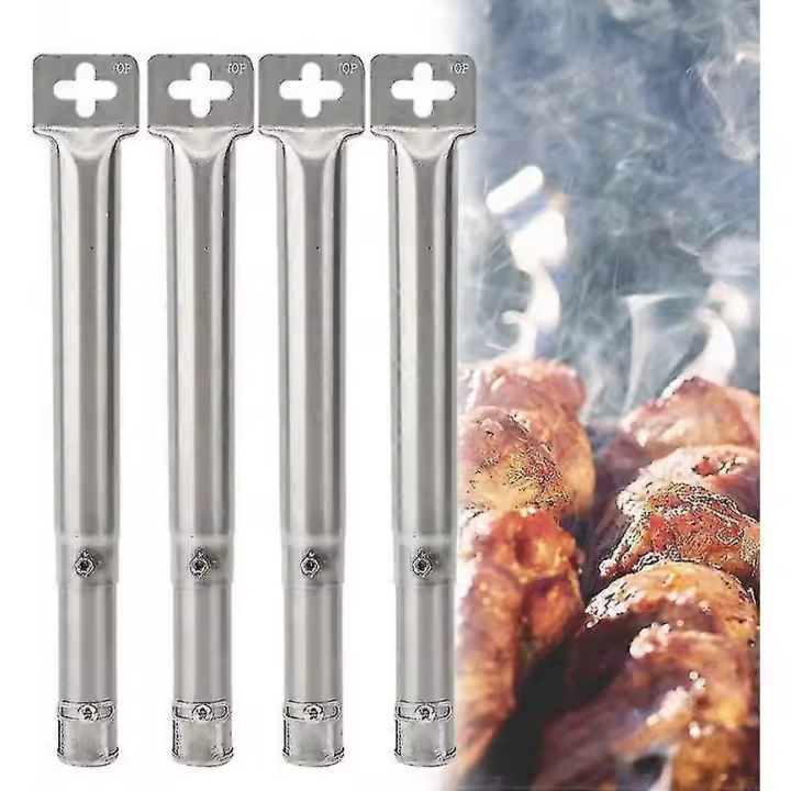 4 unids universal ajustable Acero inoxidable barbacoa parrilla de gas reemplazo tubo recto quemador - 1