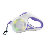 Correa Retráctil para Perros Beige Púrpura 3 Metros/9,8 Pies - Mango Ergonómico - Luz LED - details 1