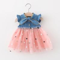 Vestido De Verano Para Niñas 0-3 Años Con Manga Volante Pequeño Y Lazo Estilo Cowgirl Polka Dot Colorido Vestido De Princesa Dulce - details 17