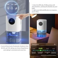 Deshumidificador doméstico, tanque de agua de 51 onzas, Deshumidificador silencioso, adecuado para baño, dormitorio, Autocaravana y encimera de cocina, con función de apagado automático y secado rápido de ropa, Luz LED de 7 colores - details 1
