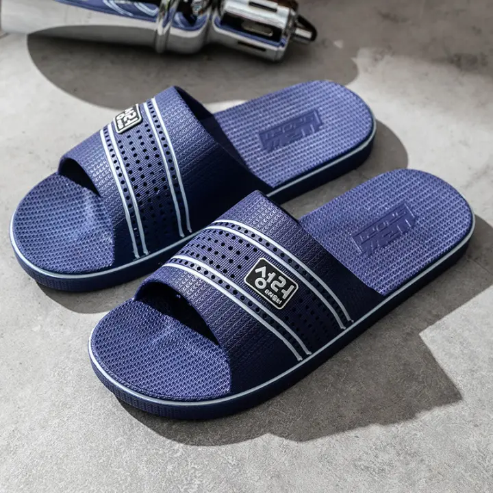 Zapatillas De Baño Para Hombre Verano Antideslizantes Y Antiolor Tamaño Extra Grande Zapatos Para Interior Sencillos Y Confortables - 1