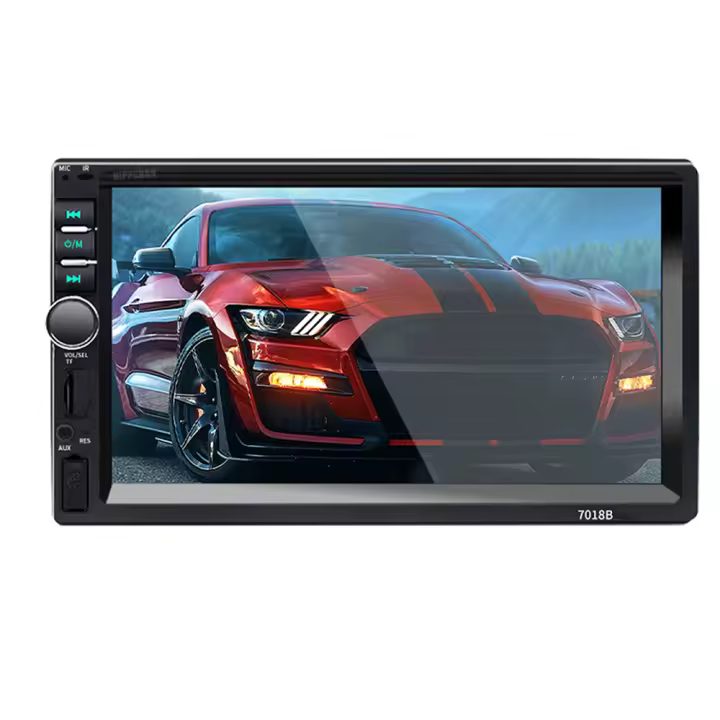 "Radio de coche HD 7 'con pantalla táctil Bluetooth Radio de coche MP5 con enchufe auxiliar de 12V FM ISO" - 1