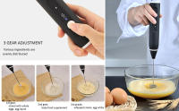 Espumador de Leche Recargable por USB, Mini Batidora de Huevo, Batidor Electrico 2 en 1, 2 Puntas de Diferentes Uso y 3 Velocidades, Para Prepararte un Leche Espumosos y Cremosos, Es imprescindible para un Desayuno Perfecto, Ideal para un Cafe Macchiato - details 0