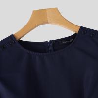 ZANZEA Vestido Elegante Para Mujer Oficina Estilo Coreano Vintage Manga Corta Cintura Ajustada Vestido Mini Verano A-Line Para Fiesta - details 9