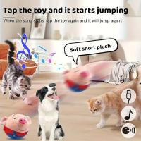 Juguete Interactivo Pequeño Para Perros Peluche De Cerdo Dibujos Animados Lavable Con Sonido Y Movimiento Electrónico Bola Saltante - details 0
