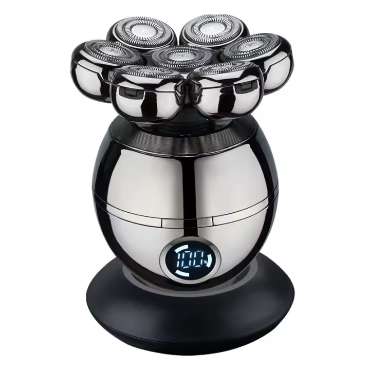 Afeitadora Eléctrica para Hombres Cabezal Giratorio 5 en 1 Recargable - Resistente Al Agua IPX7 - Recortadora de Nariz - Pantalla LED - 1