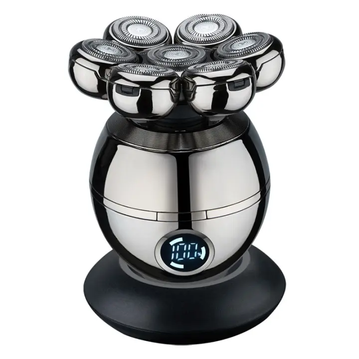 Afeitadora Eléctrica para Hombres Cabezal Giratorio 5 en 1 Recargable - Resistente Al Agua IPX7 - Recortadora de Nariz - Pantalla LED - 1