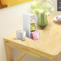 organizador cocina, Caja Té con 3 cajones de plástico, Compacto organizador con cajones de plástico, organizador de maquillaje,Mini cajonera para bolsas de té - details 4