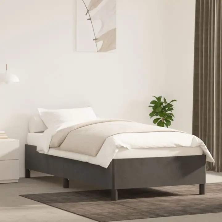 vidaXL Estructura de cama sin colchón terciopelo gris oscuro 80x200 cm - 1