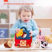 Juguetes Bebes 6-12 Meses - Animales Granja de Peluche Blandos con Sonajas, Arrugas, Espejo - Juguetes Montessori para Bebes 3 6 12 Meses - details 3