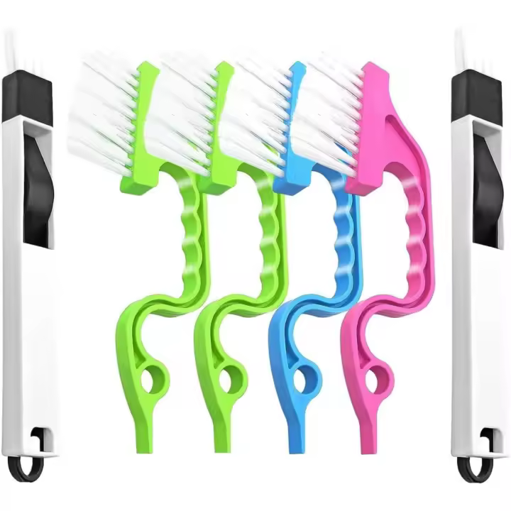 6Pcs Crevice Gap Cleaning Brush,Bathroom Crevice Gaps Cleaning Brush,Hand-held Groove Gap Cleaning Tools,2 in 1 Dustpan Cleaning Brushes - 1