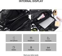 Bolsos cruzados para mujer, bolsos pequeños tipo mensajero, bolsos cruzados para mujer, bolso cruzado de piel sintética negra para colgar del hombro - details 2