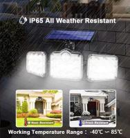 122LED de tres cabezas luz solar de pared luz solar de jardín luz de sensor de cuerpo humano al aire libre, luz solar de pared adecuada para jardines, patios y garajes - details 1