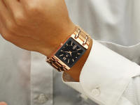 Reloj De Hombre WWOOR Oro Cuadrado Marca Top Lujo Reloj De Pulsera Acero Inoxidable Impermeable Movimiento De Cuarzo Romano - details 21