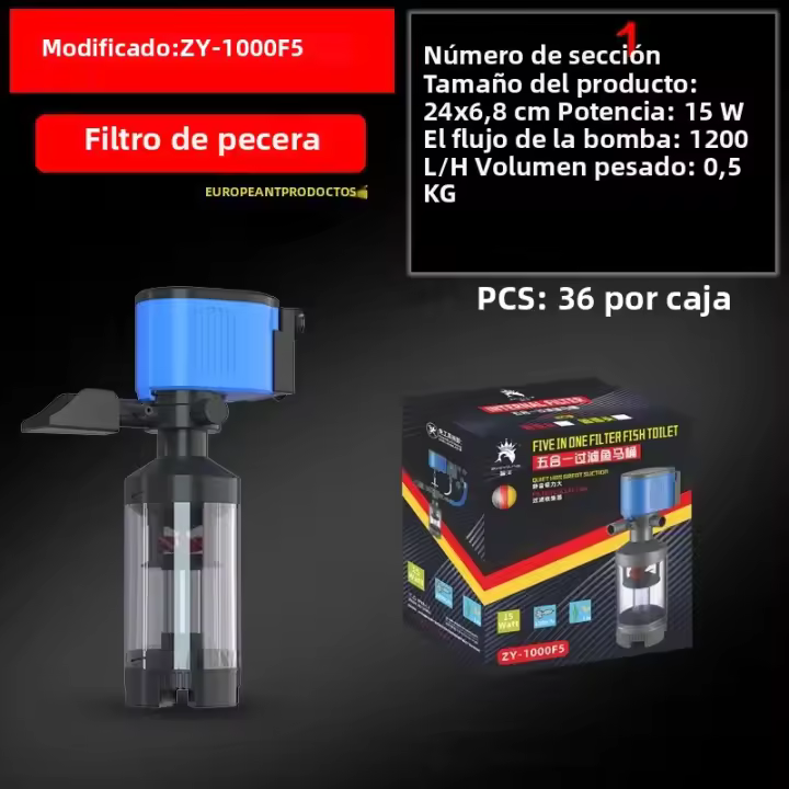Filtro Integrado Para Acuario 110V 220V Cinco En Uno Colección De Feces De Peces Accesorios De Filtro Para Tanque De Peces - 1