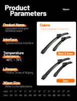 2pcs Limpia Parabrisas Delantero Para Fiat Multipla 2006-2010 Puntas Inteligentes De Bony Natural De Goma Accesorios De Ventana - details 12