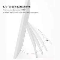 Espejo De Maquillaje Portátil LED Tricolor Plegable Recargable Con Luz Giratoria Para Damas Espejo De Belleza Para Dormitorio - details 6