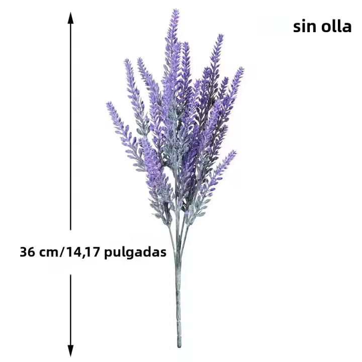 Plantas Artificiales De Lavanda 36/45cm Flores De Plástico Realistas Para Decoración De Bodas Y Oficina Color Morado - 1