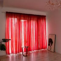 Cortina De Tules Sólida Y Transparente 100x200cm Para Sala De Estar Y Dormitorio Sin Dobles Capas Moderno Cortina De Ventana - details 29