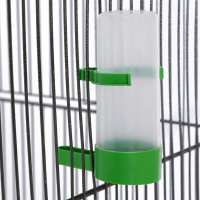 vidaXL Jaula para pájaros con techo de acero negro 66x66x155 cm - details 3