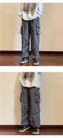 Pantalones Casuales Harem Para Hombre Primavera 2024 Cintura Elástica Color Sólido Cargo Con Multiples Bolsillos Pantalones Largos Sueltos Para Mujer Streetwear - details 2