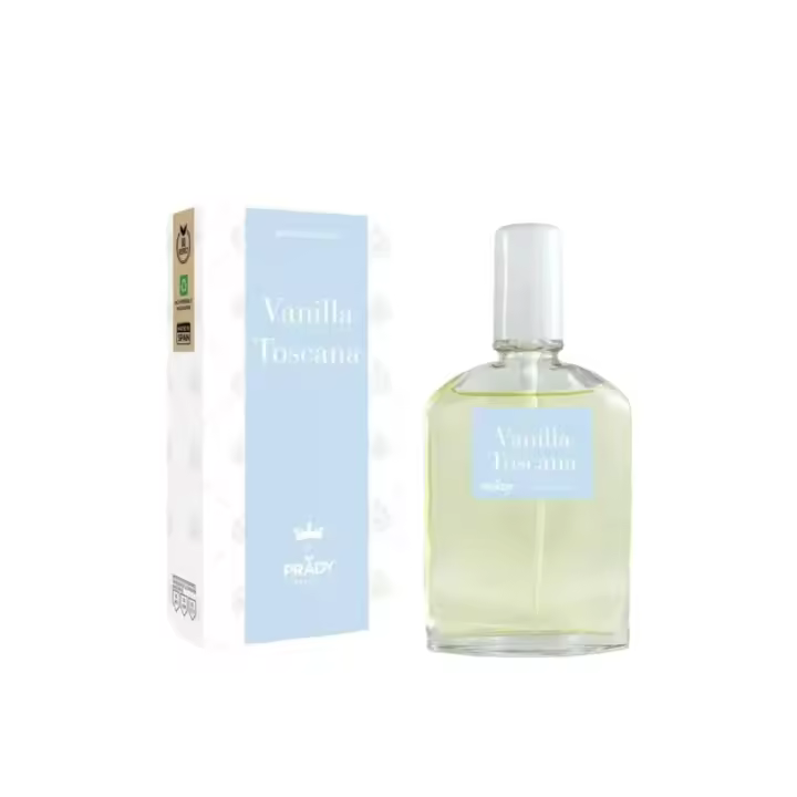 La Prady Vanilla Toscana presenta un aroma equilibrado entre la dulzura de la vainilla y la frescura cítrica, complementado con matices amaderados y especiados, haciendo que sea una fragancia versátil y adecuada para cualquier ocasión, tanto diurna como n - 1