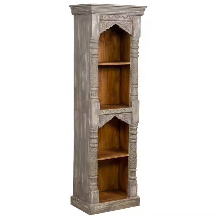 WANDERLUST DECO Estantería de Madera Artesanal Alta Calidad 57x37x180h Cm - 1