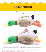 Juguete De Perro Duradero Y Masticadero Con Diseño Realista De Pato Verde De Peluche Juguete Squeaky Interactivo Para Puppies - details 1