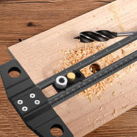 Regla De T Siquímetro Ajustable 300/500MM Para Carpintería 2 En 1 Marcado Y Perforación Herramienta De Marcado En Aluminio Para Trabajos De Madera - details 5