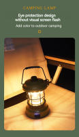 Lámpara Retro Portátil Para Camping USB Recargable Luz De Viaje Vintage Iluminación Exterior Equipamiento De CampingLinterna - details 12