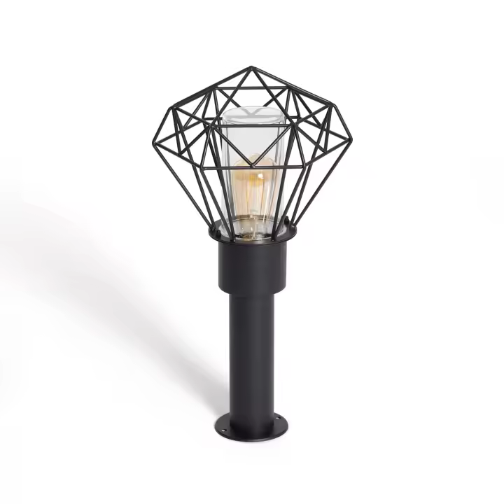 Ledkia Baliza Exterior Superficie Pie 50cm Acero Inoxidable Niamey Negro - 1