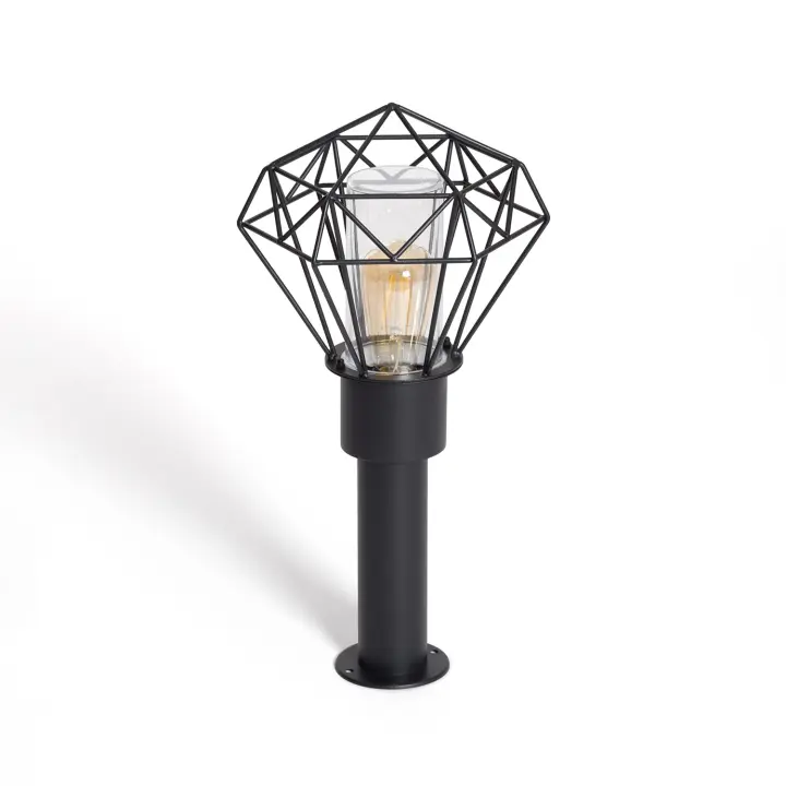 Ledkia Baliza Exterior Superficie Pie 50cm Acero Inoxidable Niamey Negro - 1