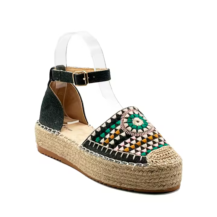 JZ Hermanos Sandalias esparteras con estampado de mujer - 1