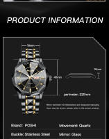 Reloj De Pulsera Masculino POshi 983 De Moda Con Calendario Y Semana Display Material De Aluminio Resistente Al Agua Regalo Top - details 4