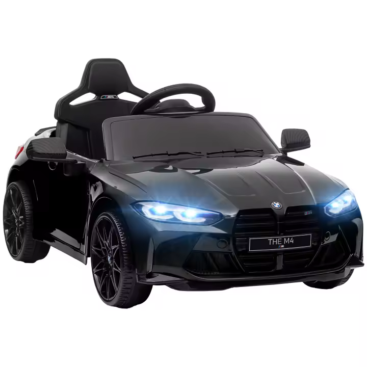 AIYAPLAY Coche Eléctrico para Niños BMW M4 Coche de Batería para Niños 12V con Mando a Distancia Faros Bocina Música Velocidad 3-5 km/h Cinturón de Seguridad - 1