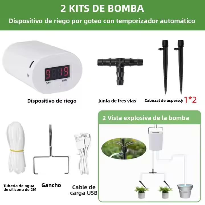 Kit De Riego Automático Para Plantas 2/8/16 Cabezas Bomba De Agua Jardín Accesorios Riegera Drip Irrigación Dispositivo Sistema De Agua - 1