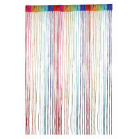 Cortina De Puerta Decorativa 100cm X 200cm Enhebrado Plateado Para Bodas Eventos Hoteles Salones De Estudio Con Borla De Hilo De Plata - details 4
