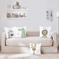 Fundas de Niño Animales Infantiles 45x45 cm Funda de Almohada Jirafa Cebra León Terciopelo Suaves - details 1