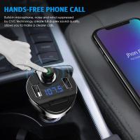 Transmisor FM Bluetooth Adaptador Estéreo para Automóvil Reproductor de MP3 Manos libres with Microfono Cargador inalámbrico para Automóvil with 2 Puertos USB 5 V/2,1 A Y 1 A Manos libres (Negro) - details 2