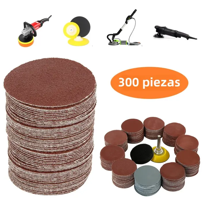Set De Discos De Arena Redondos 100/300Pcs 6 Pulgadas Papel De Piedra Para Polir Madera Herramienta De Tratamiento Abrazadera - 1