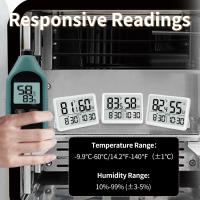 Termómetro de Habitación para interiores - Higrómetro Monitor de temp y humedad con sensor de Alta precisión Pantalla LCD Reloj de fecha grande para Cocina Habitación de Bebé Oficina (Blanco) - details 2