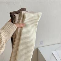 Calcetines Altos De Oveja Para Mujer Estilo Universidad Otoño Invierno Color Sólido Casual Cálido De Lana Y Cashmere Paquete De 2 Pares - details 17