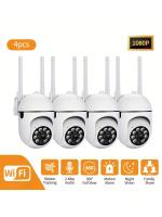 4PCS Cámara de Seguridad Doméstica inteligente HD 1080p - Visión Nocturna en color para todo type de clima, Panorámica/inclinación/zoom, monitor de mascotas con alertas de Movimiento-Cámara de Seguribad Móvil - details 0