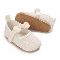 Zapatos De Princesa Para Bebé Niña En Lace Blanca Mocasines Con Lazo Y Borde Antideslizante De Goma Primera Calzado Para Caminar - details 22
