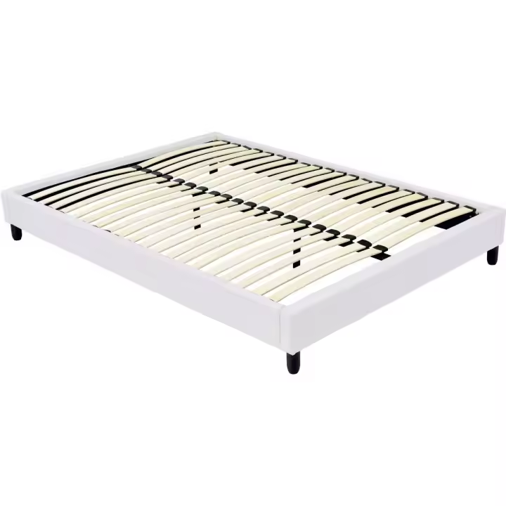 Somier de láminas tapizado - 140 x 190 cm - 20 láminas - Blanco - 1