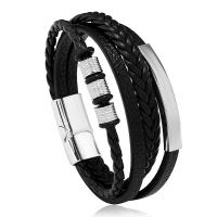 Pulsera De Cuero Multicapa Para Hombre Joyería Punk Rock Accesorios De Moda Regalo Para Cónyuge Estilo Hip Hop - details 8