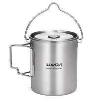 LIXADA Taza De Acero Inoxidable Portátil De 750ml Con Tapa Y Manija Plegable Para Camping Cocina Picnic Deportes Al Aire Libre - details 18