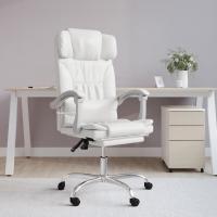 vidaXL Silla de oficina reclinable masaje cuero sintético en color Negro/Blanco/Marrón y más | cómodas modernas ergonómicas para comedor cocina salón hogar - details 1